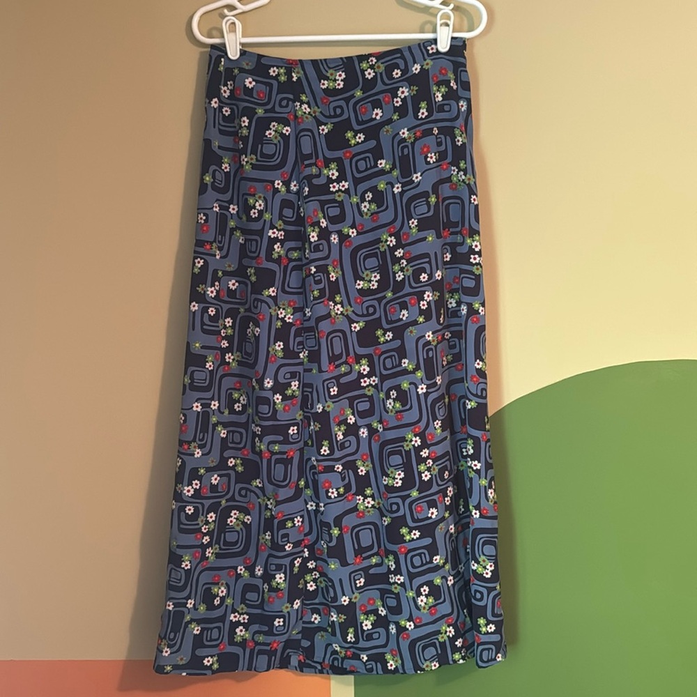 Funky VTG 90s/y2k floral blue maxi